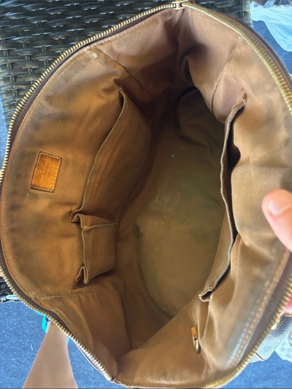 Louis Vuitton Monogram Canvas Handbag - Brown with Tan Trim